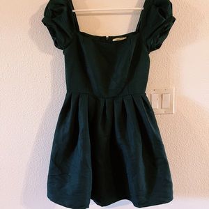 MINI Black Fit and Flare Dress w Puff Sleeve